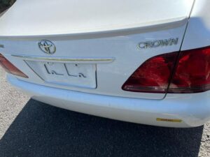 トヨタ クラウン リアバンパー1本塗装の修理事例①