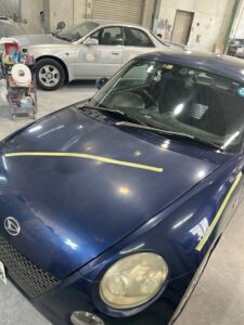 ダイハツ コペン ボンネット・左フェンダー・右フェンダーのリペイント修理事例②