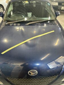 ダイハツ コペン ボンネット・左フェンダー・右フェンダーのリペイント修理事例④