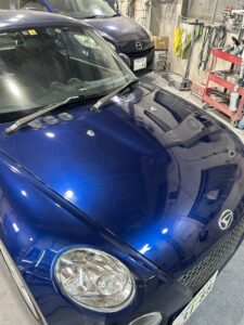 ダイハツ コペン ボンネット・左フェンダー・右フェンダーのリペイント修理事例⑦