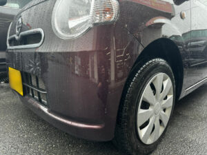 ダイハツ ミラココア 左フロントバンパーの修理事例②