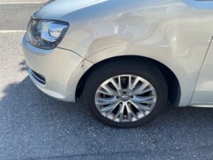 フォルクスワーゲン シャラン 左フロントバンパー、左フェンダーの修理事例①