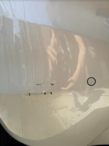 BMW 218i 左リアバンパーの修理事例②