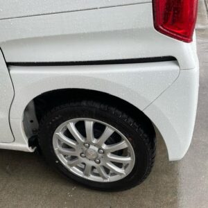 ホンダ N-BOX 左クオーターパネル、左リアバンパーの修理事例②