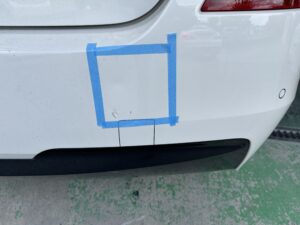BMW 3シリーズ 右リアバンパーの修理事例1