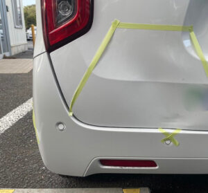 ホンダ N-WGN 左リアバンパー、バックドアパネルの修理事例1