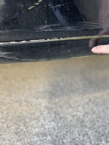 スズキ ワゴンＲの左ロッカーパネルの修理事例1