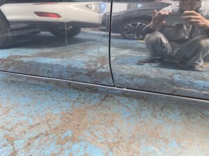 スズキ ワゴンＲの左ロッカーパネルの修理事例2