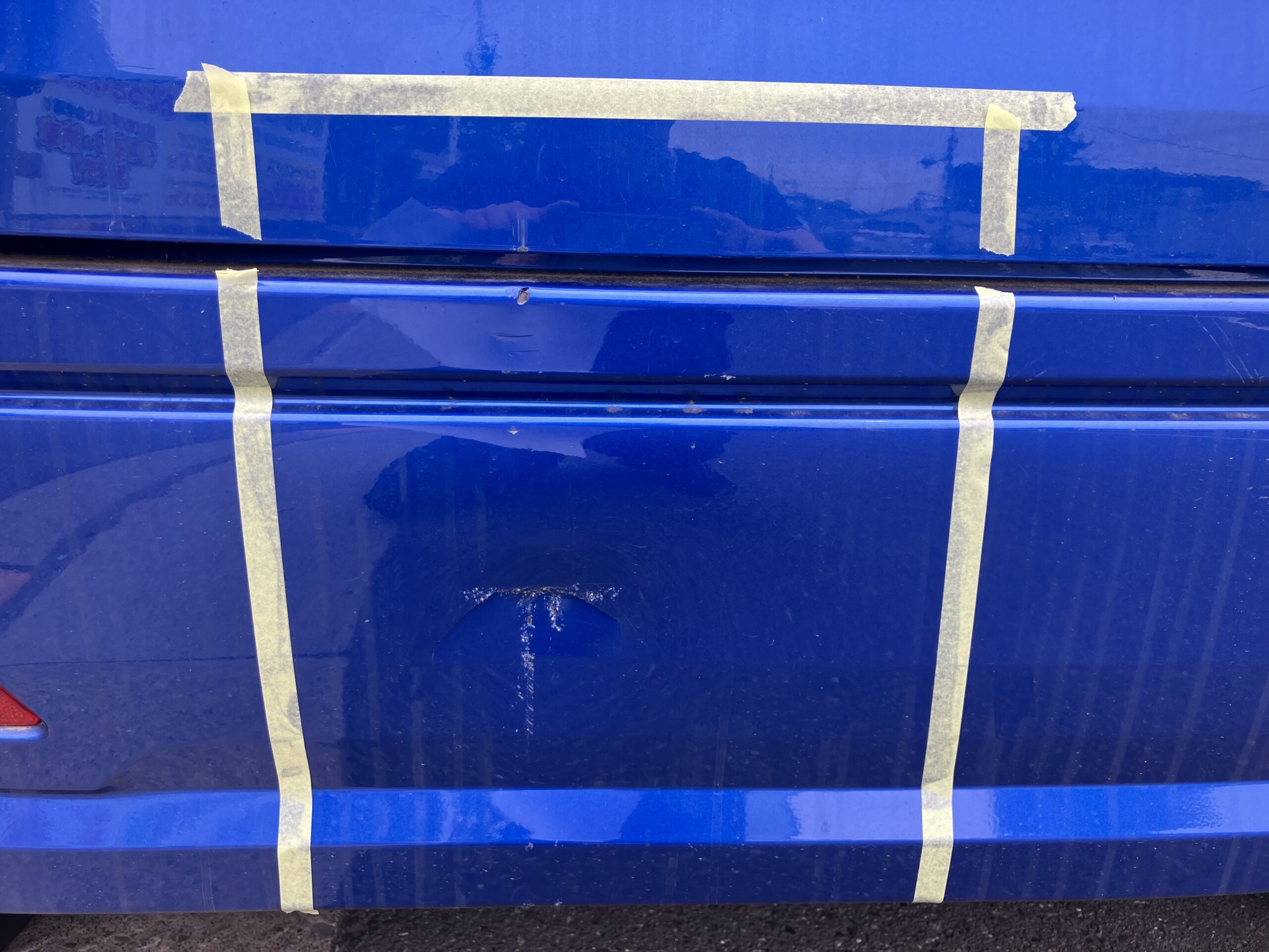 ホンダ Nワゴン バックドアパネル、リアバンパーの修理事例