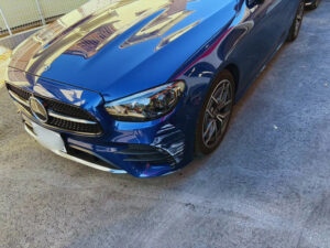 【相模原16号店】メルセデス・ベンツ Eクラスの左フロントバンパーの修理事例2