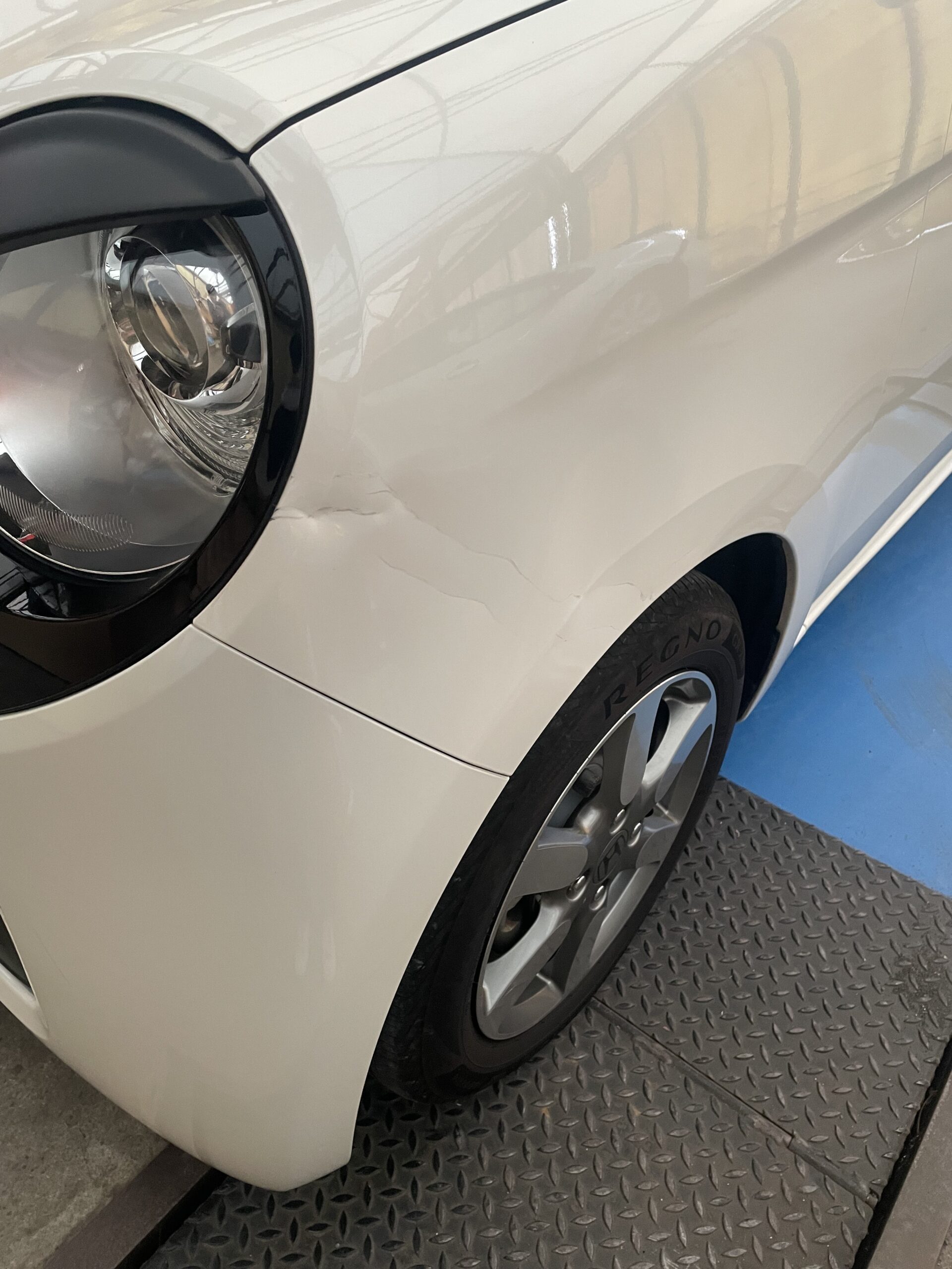 【藤沢店】ホンダ N-ONEの左フェンダーの修理事例