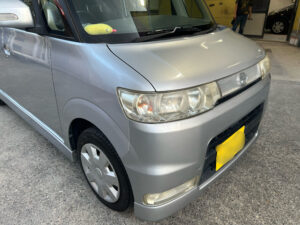 【松戸店】ダイハツ タントの右フロントバンパー、右フェンダーパネルの修理事例2