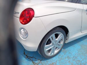 【川越店】ダイハツ コペン 右クオーター、右リアバンパーの板金塗装・修理事例2