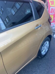 【幕張店】日産 ノート 左リアドア、左クォーターの板金塗装・修理事例2